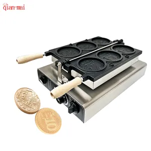 Professional Snack Machines Supplier Custom Coin Shaped Waffle Maker Electric 3 In 1 Cheese Coin Waffle Maker Machine