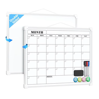 Petit tableau blanc double face suspendu, tableau blanc portable pour la planification, calendrier mensuel, tableau blanc effaçable à sec pour mur