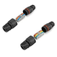 Connecteur étanche IP68 à 3 broches avec contacts en laiton et boîtier en nylon avec vis pour éclairage LED