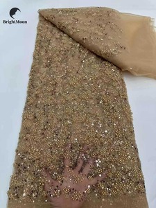 Thiết Kế Mới Màu Đỏ Sequin Ren Ren Đính Cườm Vải Với Mô Hình Thêu Cho Phụ Nữ Của Váy Túi Xách Và Đám Cưới - Product Image 4