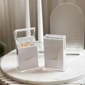 Blanco Lucite Acrílico Match Box Acrílico Match Holder Con Flip Open Cover - Product Image 2