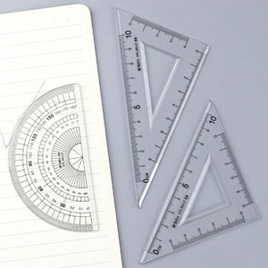 Ensemble de règles arithmétiques en plastique de 20 cm, 4 pièces, outil mathématique pour étudiants, pour le dessin et la mesure en géométrie - Product Image 2