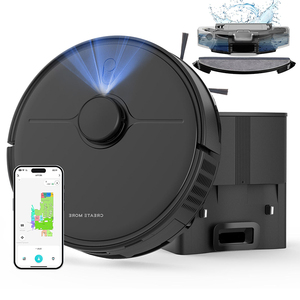 หุ่นยนต์ดูดฝุ่นถูพื้น 3-in-1 รุ่น A6 Pro แรงดูด 5000Pa ระบบนำทางด้วย LiDAR สำหรับใช้งานในบ้านแบบเปียกและแห้ง รองรับ Alexa/Google Home - Product Image 1