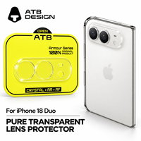 Protection d'objectif d'appareil photo en verre trempé 9H ATB AR+AF à installation facile pour iPhone 17 18 Pro Max et iPhone Duo