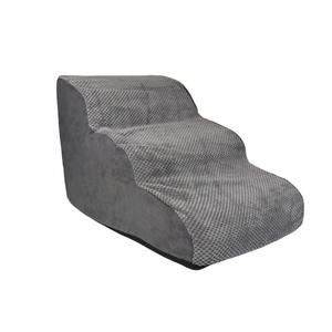 <span class=keywords><strong>Escalera</strong></span> de perro pequeña y mediana del fabricante, sofá cama de peluche de tela de espuma de esponja a rayas de <span class=keywords><strong>madera</strong></span> lavable extraíble con patrón gris - Product Image 5