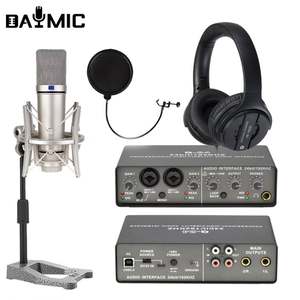 Kit d'interface audio pour enregistrement, moniteur, casque, microphone, équipement de diffusion musicale à domicile, chant, <span class=keywords><strong>musique</strong></span> avec étui - Product Image 4