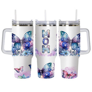Nouvelle <span class=keywords><strong>Tasse</strong></span> <span class=keywords><strong>Cadeau</strong></span> Personnalisée Fête <span class=keywords><strong>des</strong></span> Mères 2026 – Gobelet Isotherme en Acier Inoxydable à Double Paroi de 40 oz avec Poignée et Paille - Product Image 2