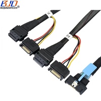 Cable de Extensión de Datos para Servidor PCI-E 5.0 MCIO 8i 74PIN Host a 2 * GEN-Z 1C 56PIN Hembra, 0.5M 0.8M con Alimentación SATA 15PIN