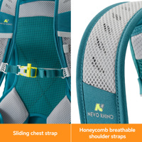 Sac à dos compact de randonnée en nylon 20L - Léger, respirant, résistant à l'eau, avec ceinture de taille et support pour bâtons de randonnée