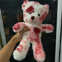Ours en peluche blessé de 30 cm, style gothique sombre, festival, effrayant, sanglant, jouet en peluche pour Halloween