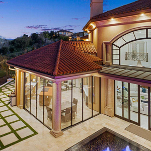 2025 lussuosa Villa padronale porte in <span class=keywords><strong>vetro</strong></span> temperato allettante Loggia terrazze balcone sottile porta scorrevole - Product Image 1