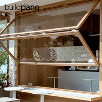 Fenêtre pliante verticale sur mesure avec cadre en aluminium et vitrage multi-panneaux pour cuisine, comptoir ou balcon