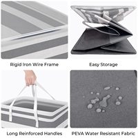 Panier à linge pliable grande capacité, imperméable, autoportant, avec poignées allongées