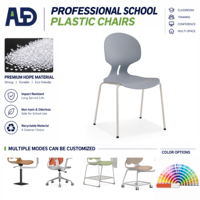 Chaise de bureau empilable sans accoudoirs, coque en PP avec pieds en tube métallique rond pour salle de formation, zone de réception