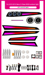 Lumière d'ambiance LED pour voiture SJC pour Mercedes-Benz Classe C <span class=keywords><strong>W204</strong></span> 2010-2014 Intérieur automobile 64 couleurs Symphonie dynamique Lumière ambiante - Product Image 5