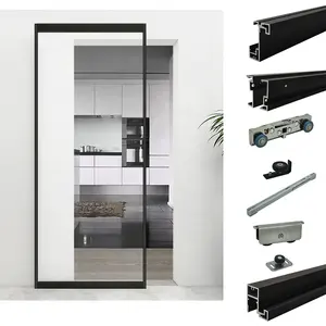 Frame Hidden Invisible Sliding Glass Door System Accessories Soft Close Doors For House
