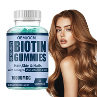 Gummies multivitaminés Biotine Zinc pour la croissance des cheveux, la santé de la peau et des ongles, pour adolescents et adultes, certifiés Halal, OEM, 24 mois