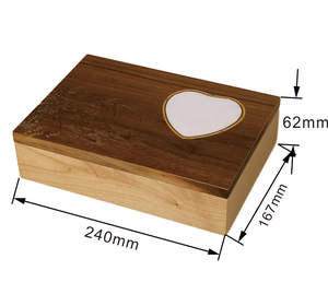 Boîtes cadeaux rectangulaires en bois, petites, en velours uni, faites à la main, avec logo personnalisé DS, pour bijoux - Product Image 5