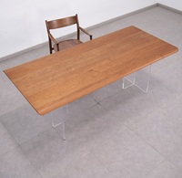 Plateaux de table en bois massif de cerisier, dalles de Zelkova japonaise, grand design européen moderne, mobilier extensible pour la maison