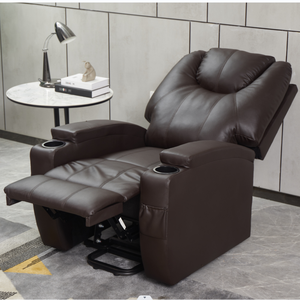 Sofá Seccional Reclinable de Lujo Americano, Negro y Marrón, Sofá Reclinable para Cine en Casa, con Masaje, Calefacción y Silla Eléctrica - Product Image 4