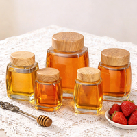 Pot en verre carré pour aliments, personnalisé en usine, 50ml, 100ml, 180ml, 280ml, 380ml, 500ml, 730ml, avec couvercle en bois ou en métal