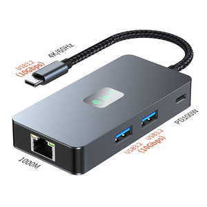 Base de Conexión SYONG 6 en 1 TIPO-C Macho, RJ45+HDMI+USB3.2*<span class=keywords><strong>3</strong></span>+PD (USB3.2) para MacBook Pro, iPad Pro, Chromebook y Más - Product Image 2