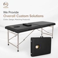 Table de soin spa pliable professionnelle moderne avec cadre en acier inoxydable, éponge haute densité, durable, confortable et portable pour salon