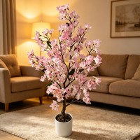 Pohon Bougainvillea Sutra Buatan Berkualitas Tinggi, Tahan Lama, Cocok untuk Dekorasi Meja Dalam Ruangan