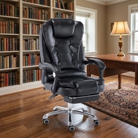 Chaise de bureau exécutive ergonomique moderne en cuir PU à dossier haut réglable, pivotante, avec accoudoirs articulés, roulettes silencieuses et base en fer