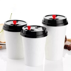 Gobelets en papier biodégradables à paroi simple, blancs, personnalisés avec logo, en gros, pour café et lait - Product Image 1