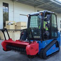 Pengiriman gratis EPA Kubota mesin Diesel Skid Steer Loader Cargadora Minipala Backhoe Excavator Mini Loader dengan EPR France