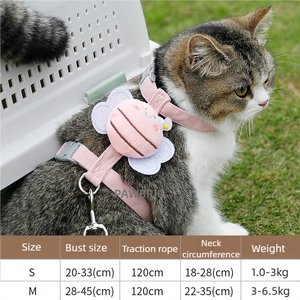 Laisse de chat réglable à la mode Offre Spéciale avec sangle de poitrine anti-rupture en polyester doux petite laisse d'abeille pour animaux de compagnie pour la marche en plein air - Product Image 3