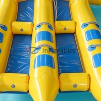 Bateau banane gonflable multicolore avec logo personnalisé, flotteur aquatique tractable pour jeux aquatiques commerciaux