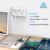 Double 10A Power Point 2 GPO2 Blanc SAA Powerpoint Power Points Australie, prise électrique murale GPO