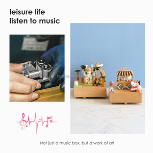 Bán buôn logo khắc cơ khí gió lên xoay Carousel Ballerina âm nhạc hộp gỗ cho hiện tại - Product Image 3