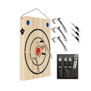 展示斧头投掷目标板用于斧头投掷游戏木制射击目标投掷斧头套装后院斧头投掷游戏