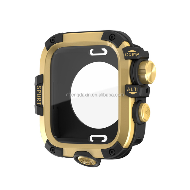 Metal Bumper P Case for Apple Watch Series 10 46MM 9 8 45mm 44mm Protection Frame Cover Tempered Glass for IWatch Series 10 9 8