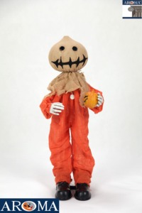 Décoration d'Halloween : Homme Citrouille Animé Effrayant de 80 cm avec Son et Bras Articulés pour Halloween - Product Image 4