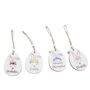 Wooden Oval <b>Easter</b> Decoration Round Pendant With Floral Design Indoor <b>Easter</b> <b>Ornament</b> - Product Image 5