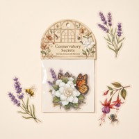 Autocollants transparents personnalisés pour scrapbooking, collection Secrets de la serre, en PET, pack d'autocollants transparents