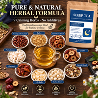 Sachets de thé aux herbes naturelles pour le sommeil, 100g, 20 unités, marque privée, thé apaisant et relaxant pour la nuit, OEM, directement de l'usine