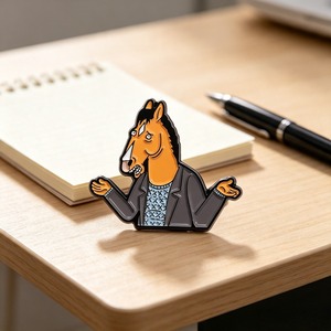 Broche en émail <span class=keywords><strong>BoJack</strong></span> Horseman en alliage de zinc, motif cheval de dessin animé, épinglette pour sac à dos et chapeau, badge de bijoux amusant sur le thème de l'anime - Product Image 1