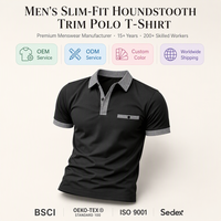 Kaos Oblong Pria VELAN Grosir Musim Panas Hitam Putih Kancing Polos Kasual