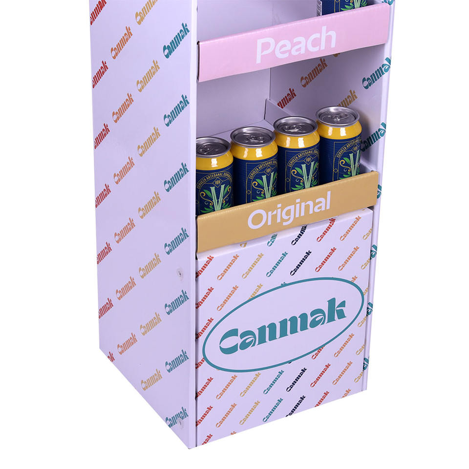 Supermarket Double-Sided Light Duty Cardboard Display Rack for Beverage ...