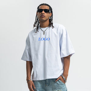 T-shirt Homme Luxe Vintage Surdimensionné Lourd 100% Coton Imprimé à l'Écran Col Rond Respirant Décontracté Longueur Classique Coupe Boxy - Product Image 4