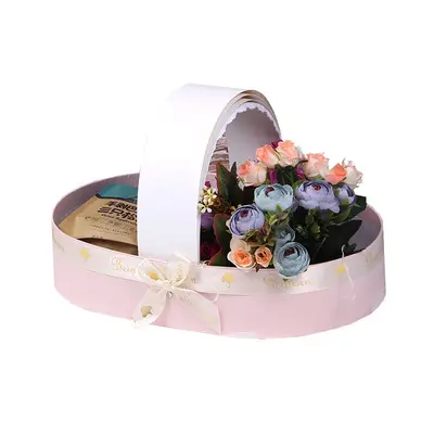 Toptan özel bebek beşiği şekilli düzensiz kağıt hediye çiçek paketleme kutusu