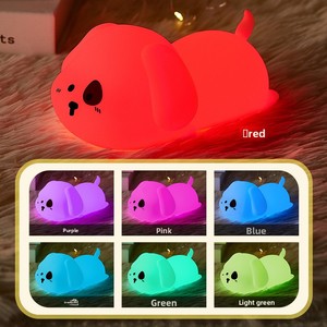 Veilleuse en silicone à motif de chiot de dessin animé, rechargeable par USB, à lumière douce réglable, activable par le toucher, télécommandée, protectrice des yeux - Product Image 4