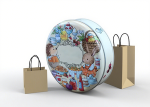 Tùy Chỉnh Kim Loại Tinplate Hộp Thiếc Cho <span class=keywords><strong>Cookie</strong></span> Biscuit Kẹo Bao Bì Quà Tặng Lưu Trữ Cấp Thực Phẩm Bền Vòng Kim Loại Container Với Nắp - Product Image 3