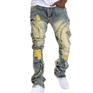 <span class=keywords><strong>Jeans</strong></span> de Mezclilla Vintage para <span class=keywords><strong>Hombre</strong></span>, Desgastados y Rotos, de Secado Rápido, Ecológicos, Estilo Urbano, <span class=keywords><strong>Jeans</strong></span> de Mezclilla de Algodón con Lavado Snow Wash y Corte <span class=keywords><strong>Recto</strong></span> - Product Image 4