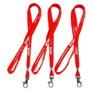 Custom Logo Printed Silver Nylon Lanyard with Silk Screen Printing Polyester Neck Strap with Custom Logo